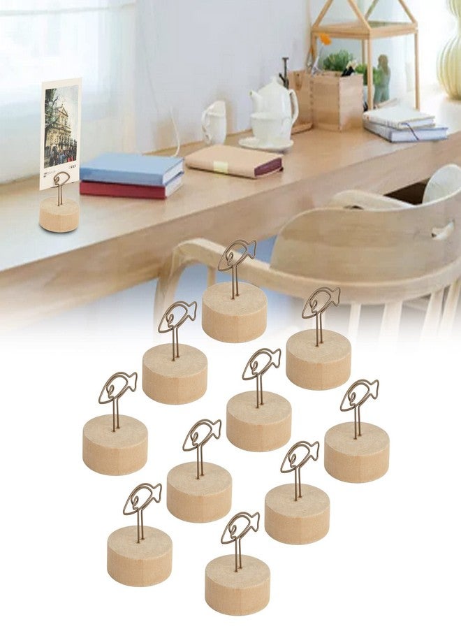 Topyond 10PCS Fish Shaped Table Number Holder - Cute and Simple Name Card Clips for Vertical Placement with Log Base - Ideal for Office, Events, and Parties - Image 5